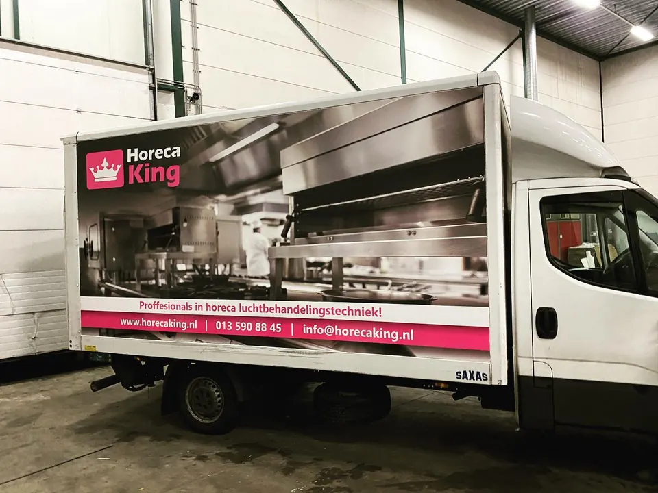Horeca King bakwagen met foto's van de gerechten
